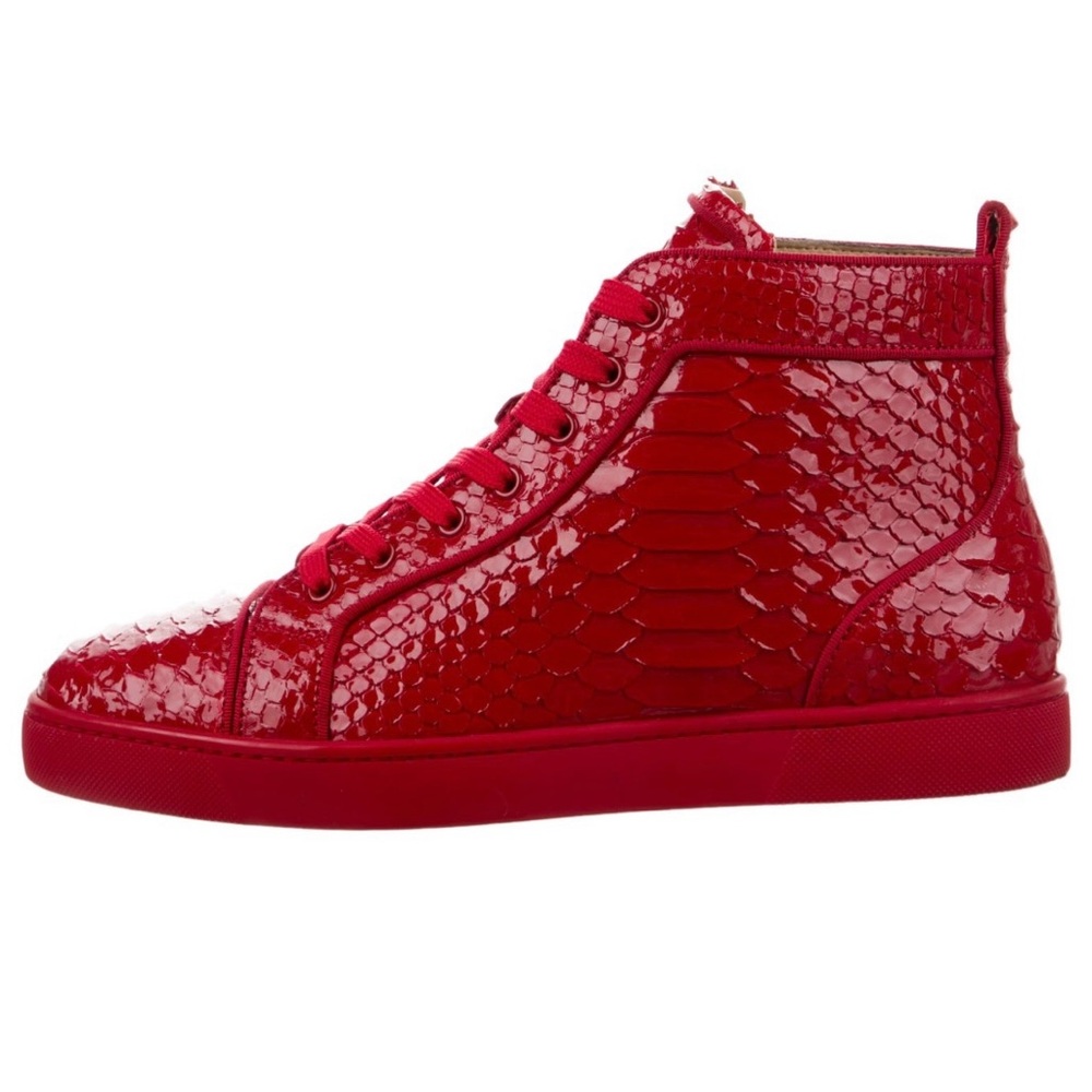 Christian Louboutin Red Genuine Python Leather Men’s US 9.5. Pre-Loved